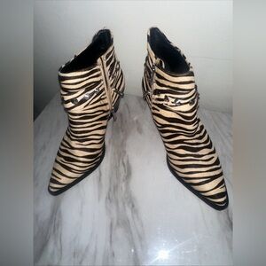 Jessica Simpson Zebra Print Ankle Boots size 7.5